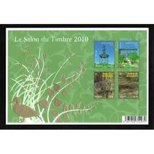 Jardins De France : Salon Du Timbre : Jardin Des Plantes Et Giverny (Pont Japonais Et Bassin Aux Nénuphars) Bloc Feuillet 130 Année 2010 N° 4384 4385 4479 4480 Yvert Et Tellier Luxe