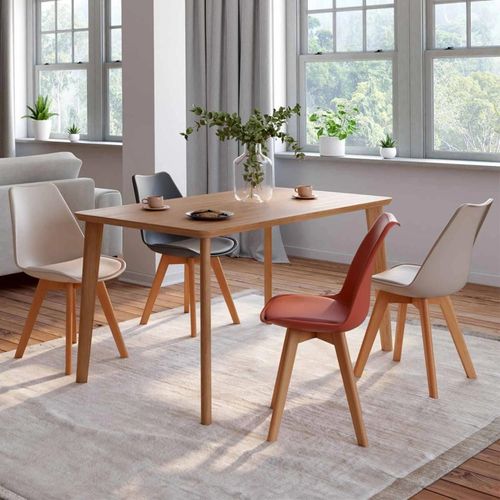 Lot De 4 Chaises Scandinaves Sara Mix Color Gris Foncé, Terracotta, Beige X2