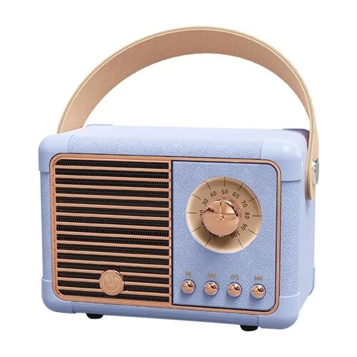 Mini Enceinte Bluetooth Portable HIFI Rétro Avec Fonction Mains-Libres Et Lecture TF Violet YONIS