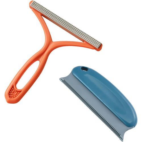 KALANKA-2 Pièces Ramasse Poils Animaux, Rasoir Anti Bouloche Manuel, Portable à Double Lint Remover, Décapant de Peluche, Brosse Chien Chat Animaux, pour Vêtements, Tapis, Canapé, Meubles, Voitures