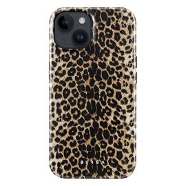Coque Pour Iphone 14 Antichoc Léopard Élégant Bords Surélevés Burga Noir