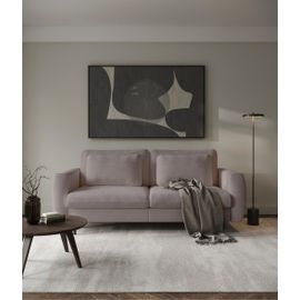 Canapé convertible 3 places en tissu chenille beige imperméable