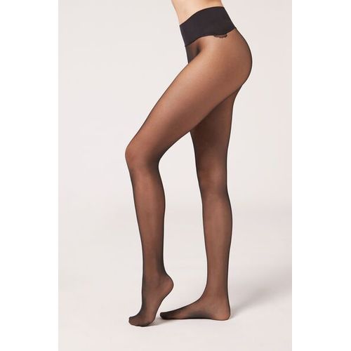 Calzedonia Collants Transparents 20 Deniers Invisibles Femme Noir Taille Xl