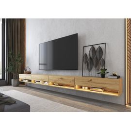 Meuble Tv Effet Bois De Chêne 360x34x30cm