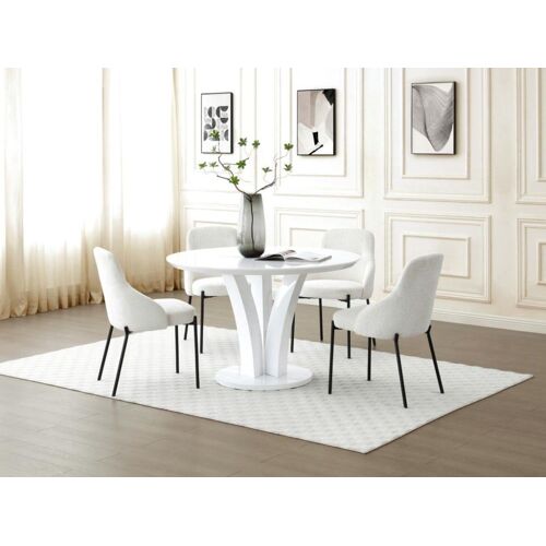 Table fixe effet bois blanc