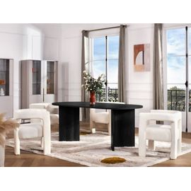 Table Fixe Effet Bois Noir