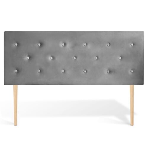 Tête de lit capitonnée en velours gris 160cm