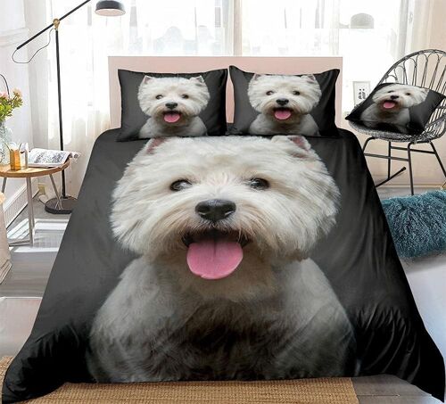 Couette D Imprim¿¿E Avec Luxe Housse De Couette Avec Taies Chien West Highland Terrier Animal De Compagnie * Taille (X Cm) Ensemble Pi¿¿Ces Housse De