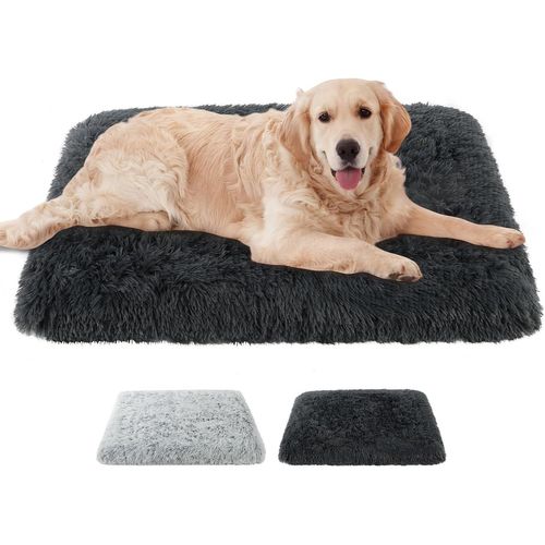 Khkui-Panier Pour Chien, Coussin Chien Anti Stress Doux Et Moelleux, Tapis Chien Dehoussable Lit Chien Lavable, Matelas Chien Orthopedique Canapé Chien Grande Taille Avec Fond Antidérapant(Gris Foncé
