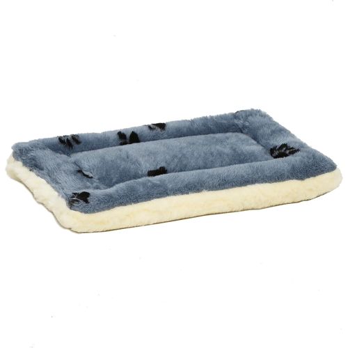 Jfkjg-40218-Fvbls Lit Réversible Pour Chien 43,18 X 27,94 X 3,81 Cm (L X L X H) Pour Les Races De Chiens Miniature, Lavable À La Machine ; Motif Pattes Bleu/Blanc
