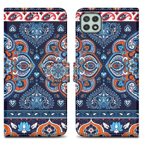 Cadorabo Housse Compatible Avec - Design Mandala Bleu No. 1 - Étui De Protection Avec Fermeture Magnétique, Fonction De Support Et Compartiment Pour Carte