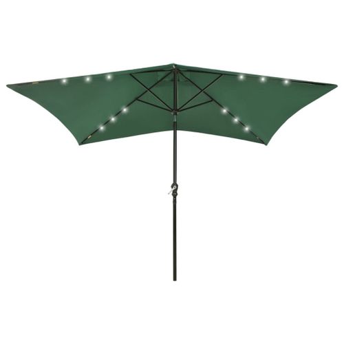 Parasol Avec Led Et Mât En Acier Vert 2 X 3 M Helloshop26 02_0008073