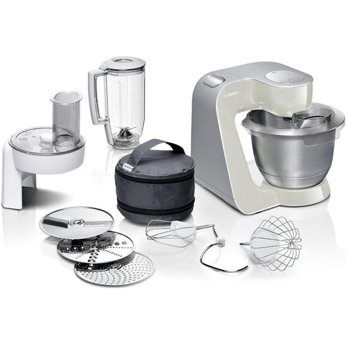 SUBZONAL-MUM58L20 Robot pâtissier ¿ Machine puissante 1000 W pour cuisine et pâtisserie ¿ 7 vitesses + turbo ¿ Bol en acier inoxydable 3,9 L ¿ Avec accessoires ¿ Couleur gris minéral/argent