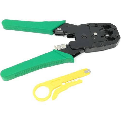 Sara shop Plug Crimper Pluggrice Rj45/8P Cat 5 Cat 6 Network Cables Connections Lan Ethernet with Mini Wire Stripper Telephone Cables Rj12/6P Rj11/4P Phones Ip