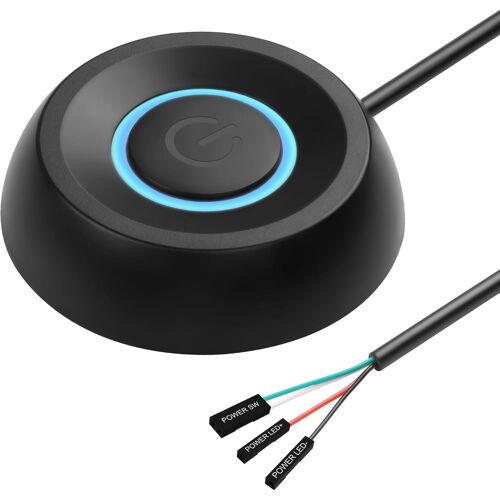 KALANKA-PC interrupteur d'alimentation ordinateur de PC interrupteur d'alimentation externe 6,5FT démarrage à distance ordinateur carte mère bouton de commutation rallonge (black)
