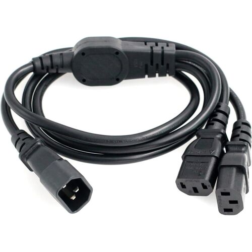 Câble d'alimentation UPS PDU pour imprimante de moniteur d'ordinateur,IEC320 C14 mâle vers double IEC 320 C13 femelle,câble d'extension répartiteur Y à 3 broches 1,8 m