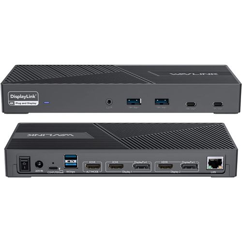 Loc-Station D'Accueil Usb C Displaylink Triple 4K Universelle 15-En-1 Pour Ordinateur Portable Triple Moniteurs Avec 3Xhdmi,2Xdisplayport,100W Pd,10Gbps Data Transfer Pour Windows/Mac Os