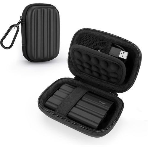 Étui Housse pour Samsung T7 Shield/ T9 / T7 / T7 Touch Disque SSD Externe Portable 1 to 2To 500Go USB 3.2, Pochette de Protection Rangement de Voyage à Coque Rigide en (Nero)