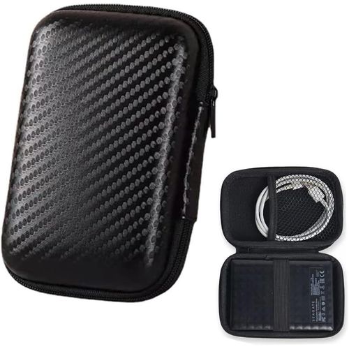 Étui pour Portable SSD, Étui + Pochette pour Portable SSD, avec Proche Filet-Noir, Attaches Housse de Protection SM Disque Dur Externe 250 Go, 500 Go, 1 to et 2 to, Antichoc