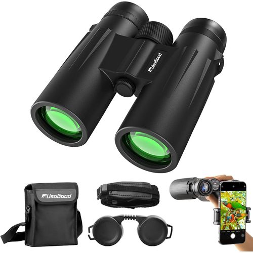 Jumelles Compactes Hd 10 X 42 Pour Adultes, Prismes Bak4, Objectifs Fmc, Jumelles Étanches Pour L'Observation Des Oiseaux, La Randonnée, L'Observation De La Faune Avec Adaptateur Téléphoniqu[Z28]