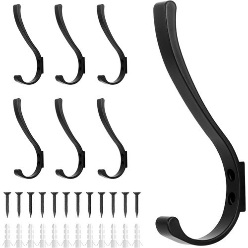 Tianyi-Lot De 6 Crochets Muraux Robustes Pour Accrocher Des Serviettes, Un Sac À Dos, Un Chapeau, Une Clé, Un Sac, Des Vêtements