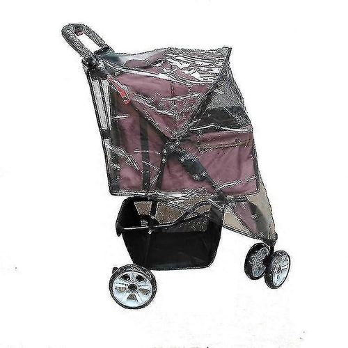 Poussette Pour Animaux De Compagnie Housse De Pluie Poussette Poncho Trois Roues Chien De Compagnie Coupe-Vent Housse Anti-Poussière Anti-Pluie1pcs-Transparent