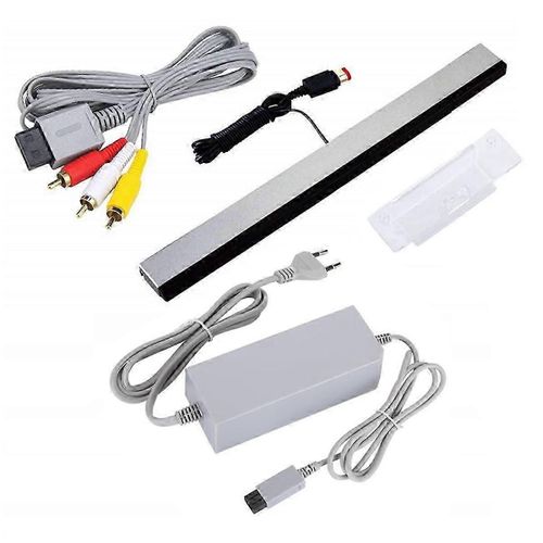 Barre De Capteur De Mouvement Filaire 3 En 1 + Cordon D'adaptateur D'alimentation Secteur + Câble Audio-Vidéo Composite Pour Nint