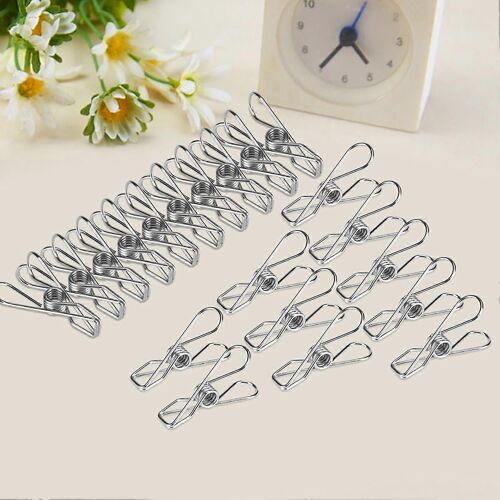 Porte-pinces à linge en acier inoxydable pour chaussettes et sous-vêtements,20 pinces de séchoir