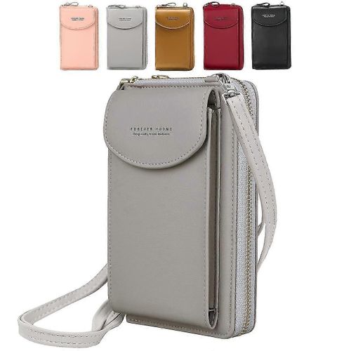 Sac bandoulière pour téléphone portable, sac à main en cuir pour femme, pochette pour téléphone portable avec longue bandoulière et emplacements pour cartes.