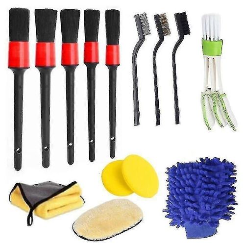 (14 Pièces) Ensemble De 26 Brosses Pour Perceuse Électrique, Brosses De Nettoyage Pour Ventilation De Voiture, Pour Vitres, Pneus Et Jantes