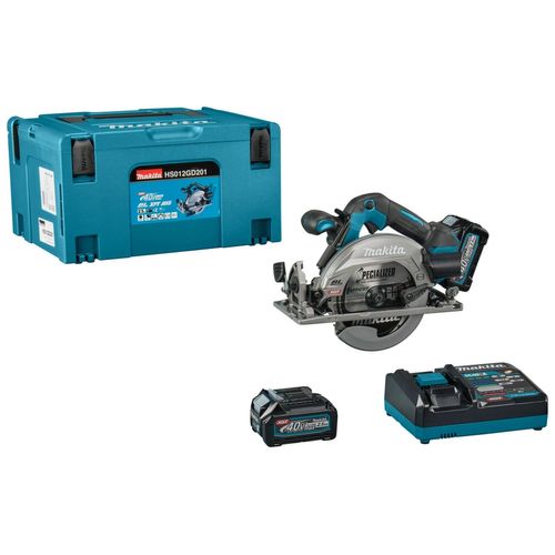 Scie circulaire XGT Scie Ø 165 mm livrée avec 2 batteries 2,5 Ah, 1 Chargeur rapide DC40RA, 1 Coffret Makpac 3 - MAKITA - HS012GD201