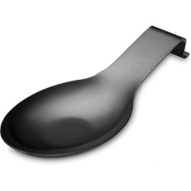 Repose-Cuillère Noir Mat, Support À Cuillère En Acier Inoxydable, Support À Ustensiles De Cuisine (1 Pièce - 25 Cm)
