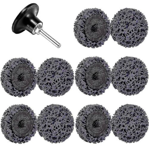 Disque de décapage de roue de décapage de 2 pouces à changement rapide pour enlever le plastique de bois de peinture (10 unités + 1 support)