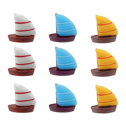 Lot De 9 Mini-Voiliers Miniatures Pour Décoration De Gâteaux, Accessoires Pour Maison De Fées-Yunong