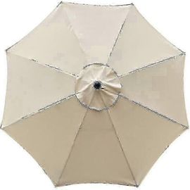 Housse De Rechange Pour Parasol, 8 Baleines, 3 M, Imperméable, Anti-Uv, Tissu De Rechange, Beige - Jv