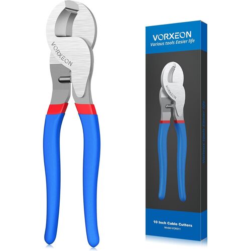 SUBZONAL-Pince Coupe-câbles Manuelle Pince Coupante Électricien Idéale pour Couper les Câbles en Cuivre, en Aluminium et les Câbles Électriques 0AWG Pince à denuder (10inch L)