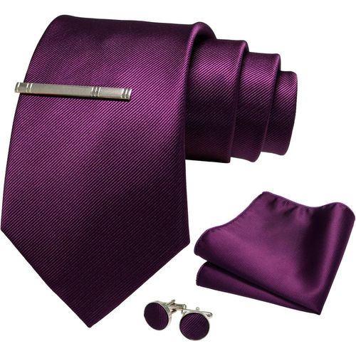Meimie-9 Cm De Large Cravate Extra Longue Pour Hommes Violet En Soie Fête De Mariage Appropriée Et Ensemble De Pince À Cravate Carré De Poche (4)