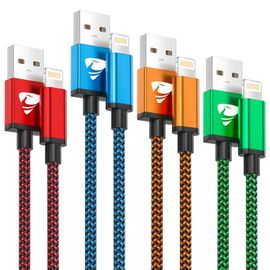 Cable Iphone Chargeur Iphone [0.5M+1M+1.5M+2M] Cable Lightning Usb Mfi Certifié Nylon Tressé Cordon Charge Rapide Fil Ultra Solide Pour Iphone 14 Pro Max 13 12 11 Xr Xs X 8 7 Plus Se Ipad[Z821]