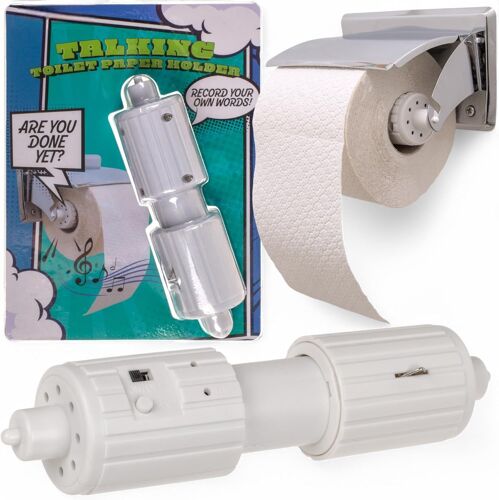 Senior-Porte-Papier Toilette Parlant Avec Fonction D'Enregistrement - Gadget De Salle De Bain Amusant Avec Enregistreur Vocal - Support Pour Rouleaux De Papier Toilette Standard - 16 X 3,5 C[L1370]