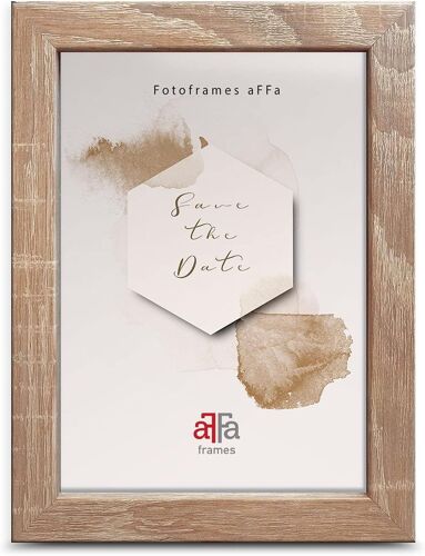 Hekla, Cadre photo en MDF rectangulaire facile d'entretien avec façade en verre acrylique, Chêne clair 15x20 cm