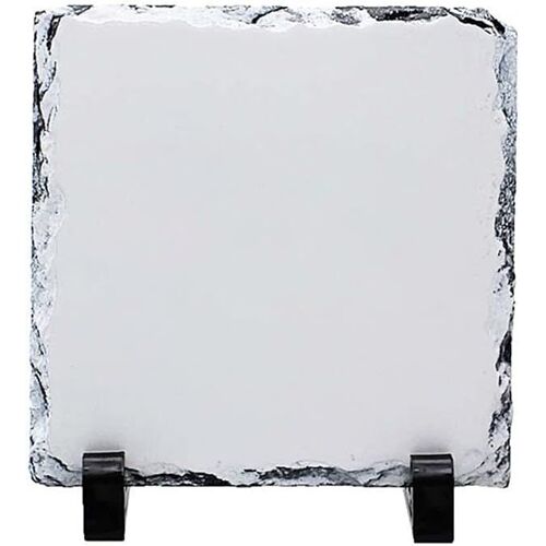 Sublimation Blanks Square Rock Slate Photo Plaque Cadre Photo, Cadre Photo Personnalisé Nouveauté pour Mariage, Anniversaire, Naissance de Bébé. (15x15cm)