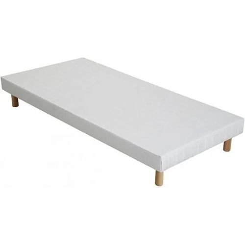 Sommier Tapissier 90x190 Elite - Umberto Ravelli - Blanc - 11 Lattes En Bois Massif - 4 Pieds Offerts