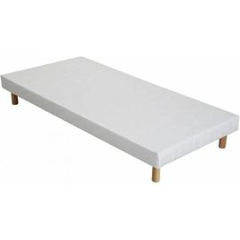 Sommier tapissier 90x190 Elite - UMBERTO RAVELLI - Blanc - 11 lattes en bois massif - 4 pieds offerts
