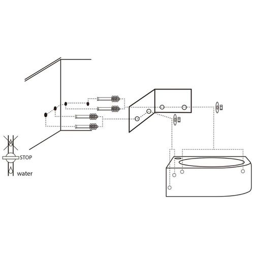 Differnz Cleo Vasque à Poser Salle de Bain ¿ Lavabo Salle de Bain 30x30x10 cm ¿ Vasque Céramique Blanche avec Robinet Courbé Or Mat ¿ Plan Vasque Compact pour WC