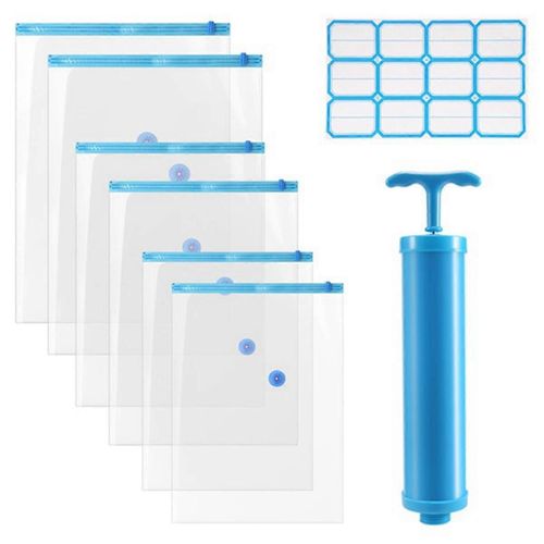 Paquet de 6 sacs de rangement sous vide,compression pour couettes et couvertures,