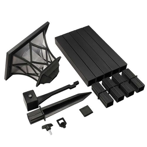 Led Solaire Traditionnel Lampe De Jardin Poteau Lampadaire Lanterne Lumière