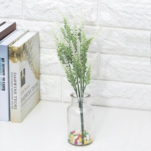 25 Têtes Mariage Fleurs Artificielles Lavande Faux Bouquet De Mariée Fête Décor À La Maison (Blanc) A-B