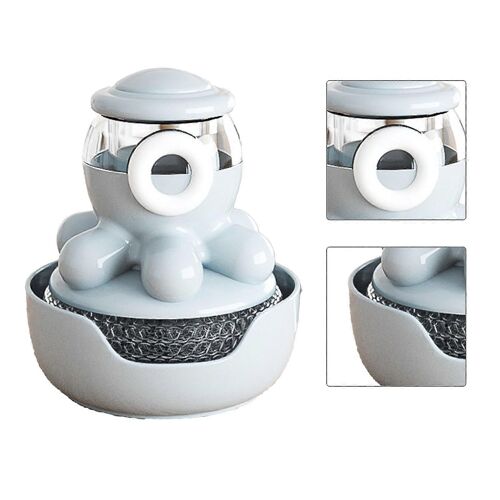 Savon Distribution Palm Brosse En Plastique Mignon Octopus Forme Push Type Liquide Remplissage Brosse de nettoyage pour Dishpot Pan Évier Gris 1993