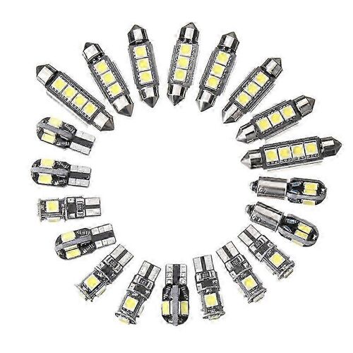 20pcs Voiture Led Ampoules Kit Intérieur Dôme Coffre Porte Plaque Lumière Super Lumineux Canbus Sans Erreur Lampe Intérieure Pour Bmw Série 5 E39 M5 Carte 1997-2003 Editio