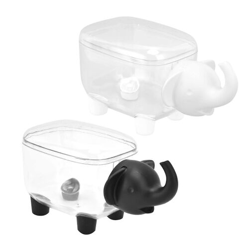 2 Pcs Mini Conteneur De Stockage Transparent Anti-Poussière Amovible Veau Éléphant De Bureau